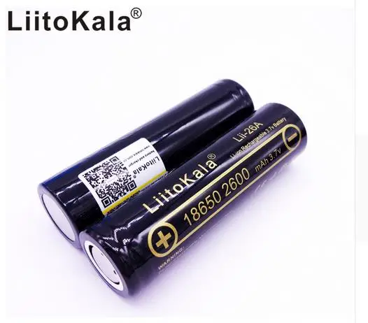 HK LiitoKala Lii-26A 3.7V 18650 2600 mAh Li-ion Rechargeable Battery The Flashlight Batteries