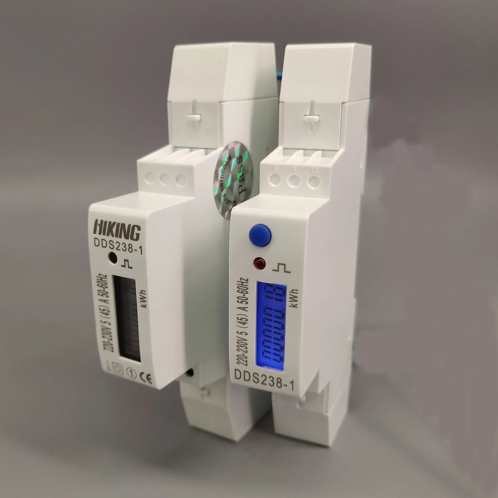 Imagem -02 - Display Lcd Monofásico Trilho Din Kwh Watt Hora Din-rail Medidor de Energia de Retroiluminação Azul 545a 45a 220v 230v 50hz 60hz