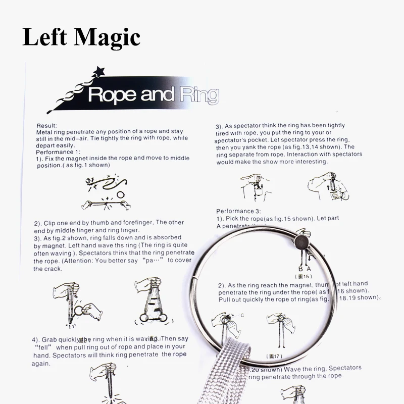 Ring and loop magic tricks ring and rope magic hoop Rope Escape magic tricks magic props E3027