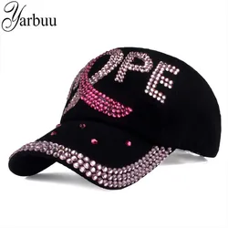 [YARBUU] brand new fashion high quality baseball caps for women Cotton Rhinestone Hat snapback cap with letter HOPE wholesale