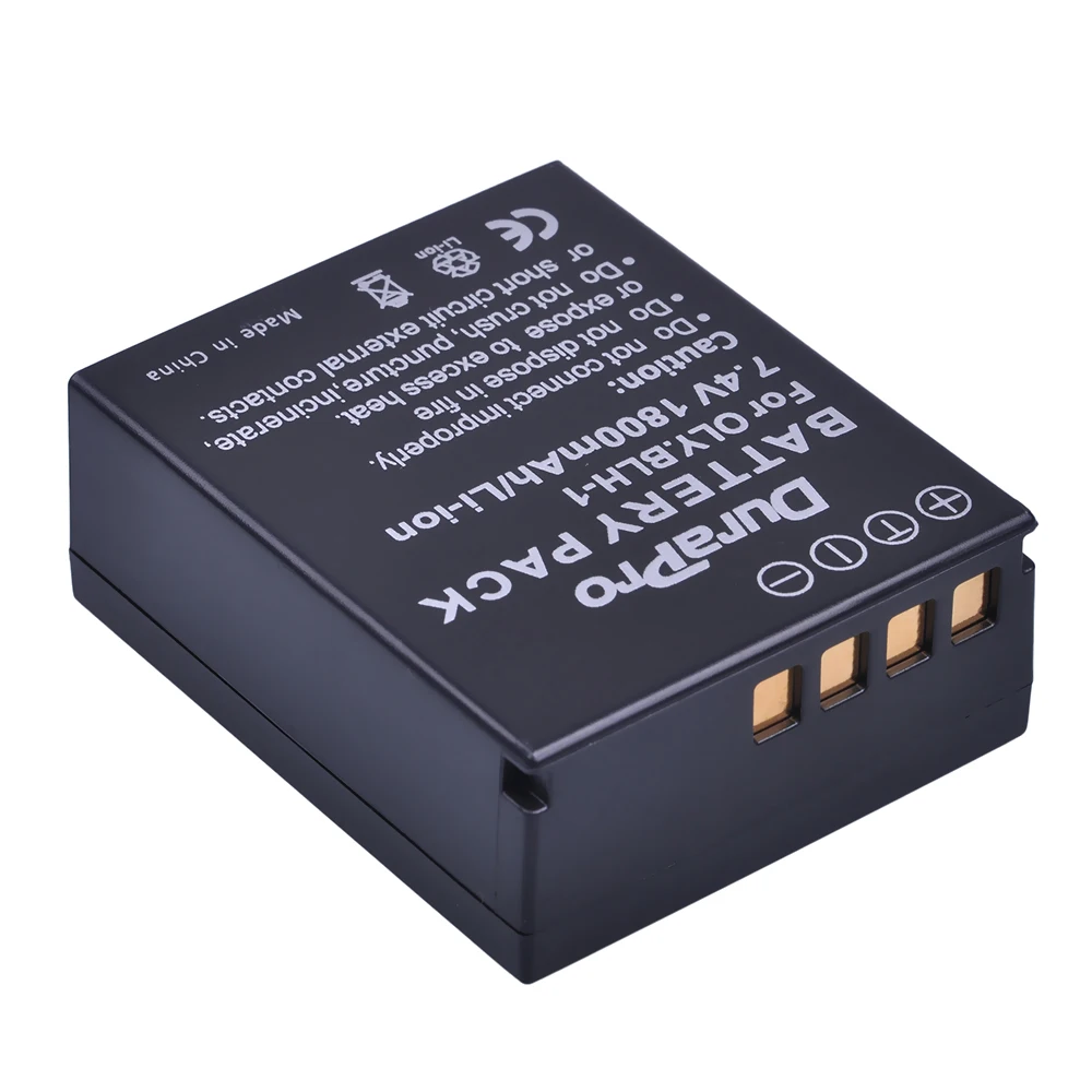 Durapro 2pc 1800mAH BLH-1 BLH1 BLH 1 Replacement Li-ion Battery for Olympus E-M1 Mark II EM1-2 EM1 Mark Camera Bateria