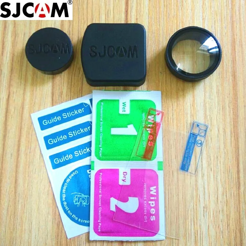 SJCAM Original SJ6 Legend Anti Scratch LCD Screen Protector Film Glass UV Filter Lens Cap Cover Protect Frame Wrist Safety Rope