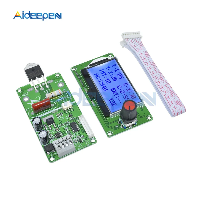 40A 100A 12864 LCD Display Digital Double Pulse Encoder Spot Welder Welding Machine Transformer Controller Board Time Control