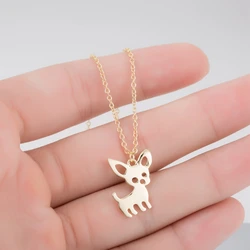 SMJEL New Cute Chihuahua Pet Pendant Necklaces for Women Love My Pet Animal Dog Necklace Choker Ketting Jewelry Gifts