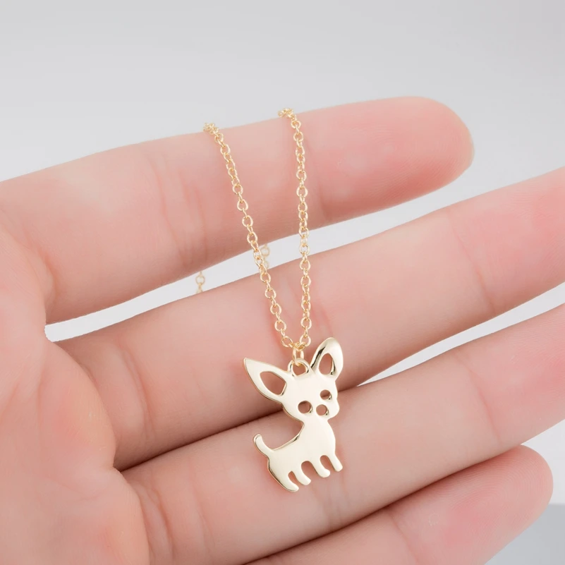 SMJEL New Cute Chihuahua Pet Pendant Necklaces for Women Love My Pet Animal Dog Necklace Choker Ketting Jewelry Gifts