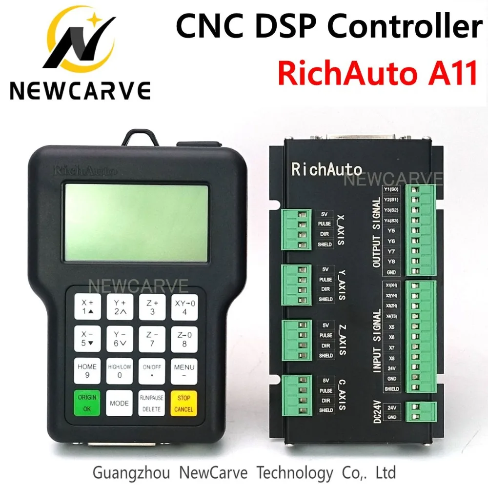 newcarve cnc controlador para roteador sistema de controle manual eixos usb richauto dsp a11 a11s a11e 01