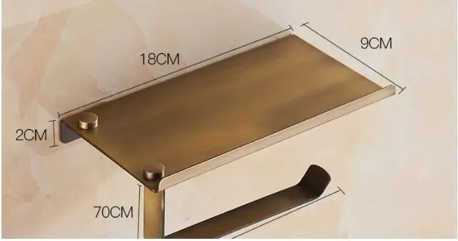 Edelstahl Bad Papier Telefon Halter mit Regal Bad Handys Gold Handtuch Rack Wc Papier Halter Tissue Boxen