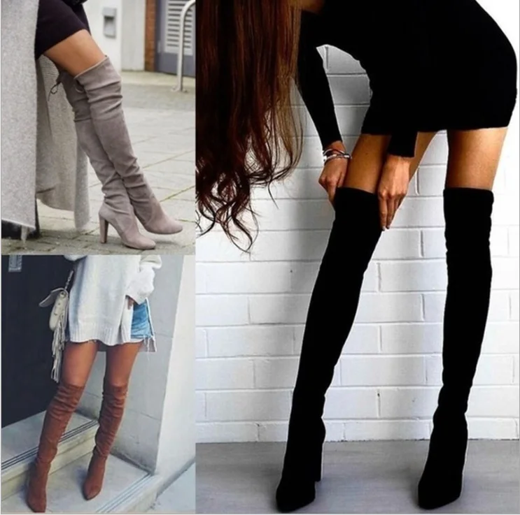 

35-43 2023 New Shoes Women Boots Black Over the Knee Boots Sexy Female Autumn Winter lady Thigh High Boots