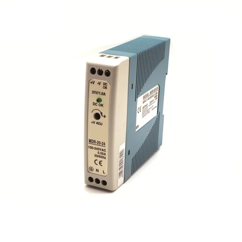 

MDR-20 20W Single Output 5VDC 12VDC 15VDC 24VDC 36VDC 48VDC Din Rail Industrical Switching Power Supply AC to DC 50/60Hz