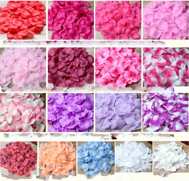 5000pcs / lot 5*5cm silk rose petals for Wedding Decoration, Romantic Artificial Rose Petals Wedding Flower Rose Flower