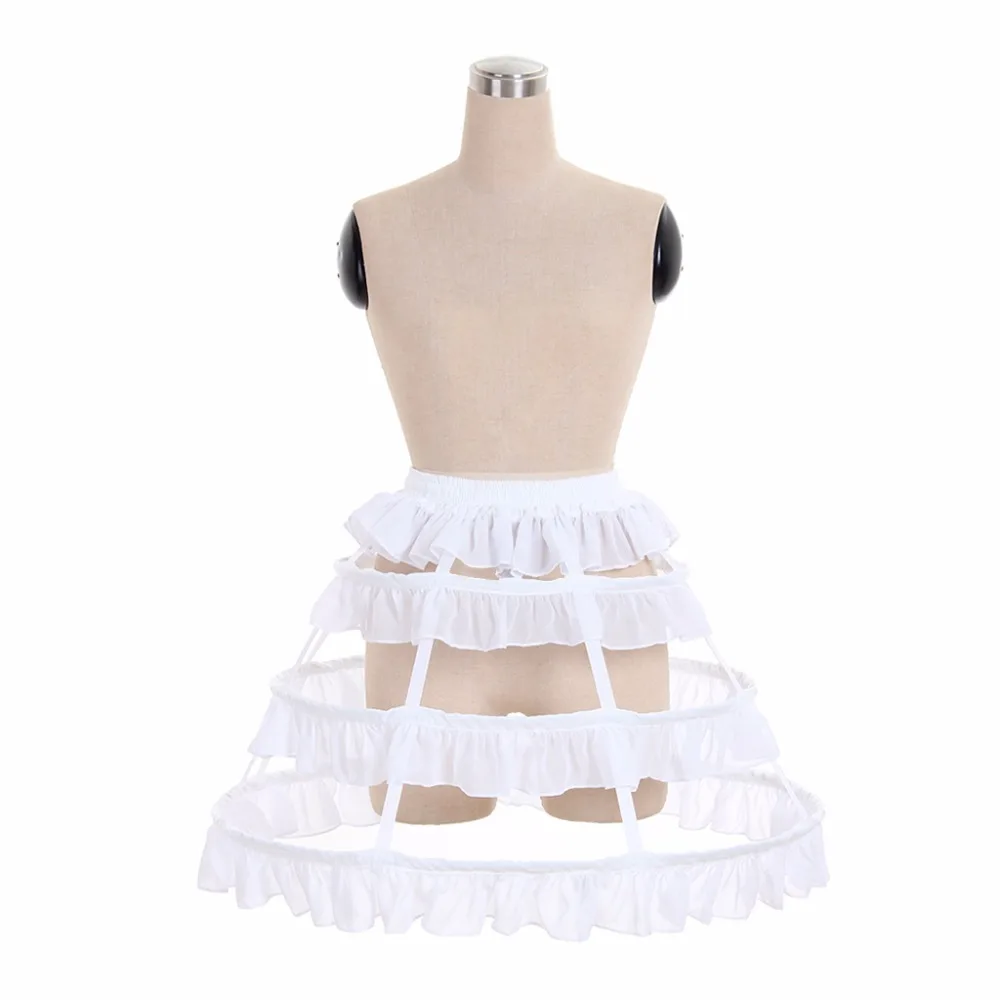 Cosplay Lady's Vintage Medieval Victorian Gothic Lolita Fishbone Petticoat Underskirt 4 Hoop