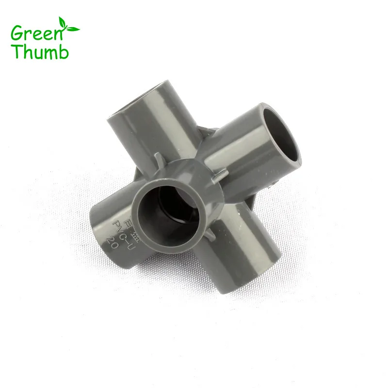 

12pcs Dia 20mm PVC Six Way Connector Home Garden Irrigation PVC Pipe Adapters Drip System Stereoscopic Joints