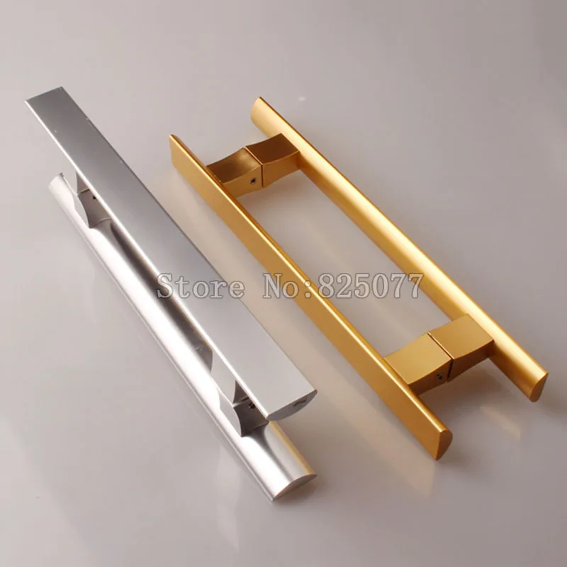 1Pair Solid Space Aluminum Glass Door Handle Supermarket Office Bathroom Champagne/Alumina/Jazz Black Color Door Handle JF1247