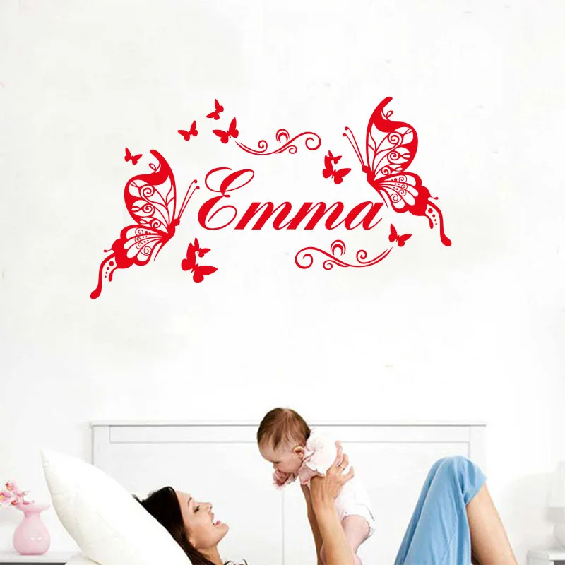 Personalized Vinyl Carving Wall Stickers, Custom Name Mural Decals, Art Wallpaper, Removable Posters, Home Decoration, DW0184