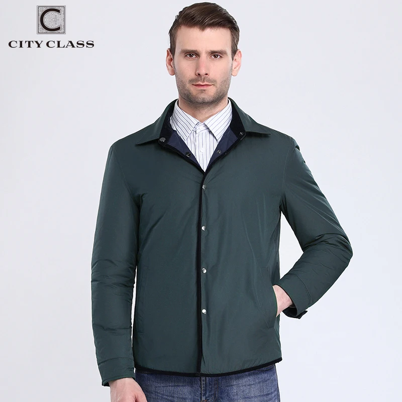 CITY CLASS 2019 New Spring Autumn Man Casual Jacket Business Slim Fit Turn-down Collar Fashion Cotton-padded  3321