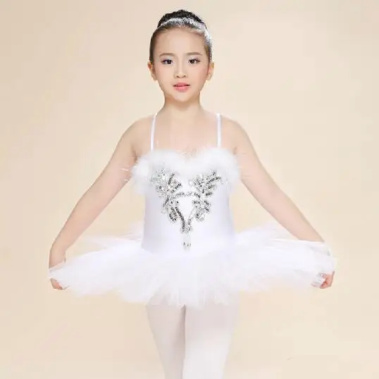 Hot Sale White Swan Lake Professional Ballet Tutu Dancewear Girls Dance Costume Performance Ballet Dress For Children
