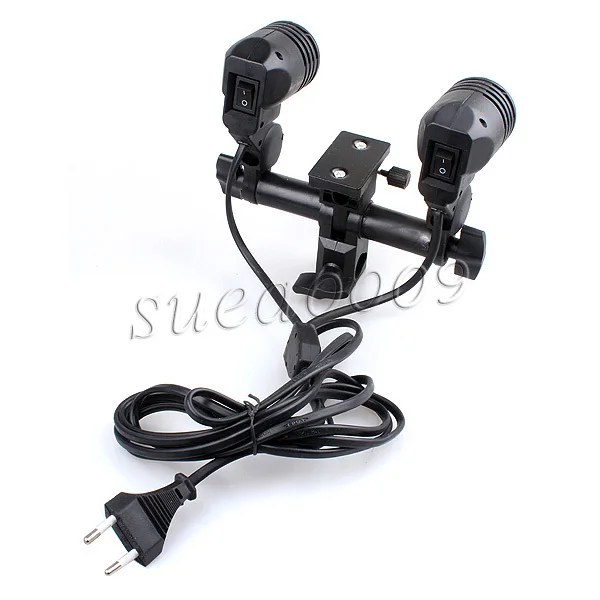 Double Support For E27 Lamp Photo Dual Twin Lamp Bulb Holder E27 Socket Slave Swive Bracket Light Mount For Strobe Light A45S T