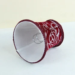 DIY Wine Red Color Hall of Lamp Small Lamp Shade Chandelier Mini Lampshades (5x4.33x3.3inches / 12.5x11x8.5cm) Clip On