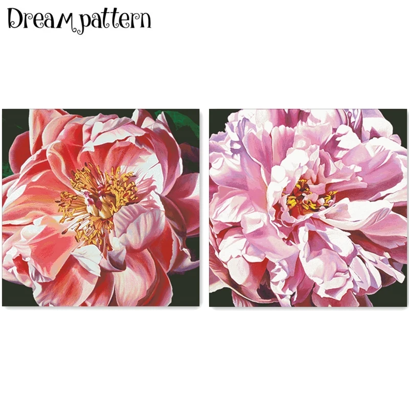 Red rose flower cross stitch kits package 18ct 14ct 11ct cloth silk cotton thread embroidery DIY handmade needlework