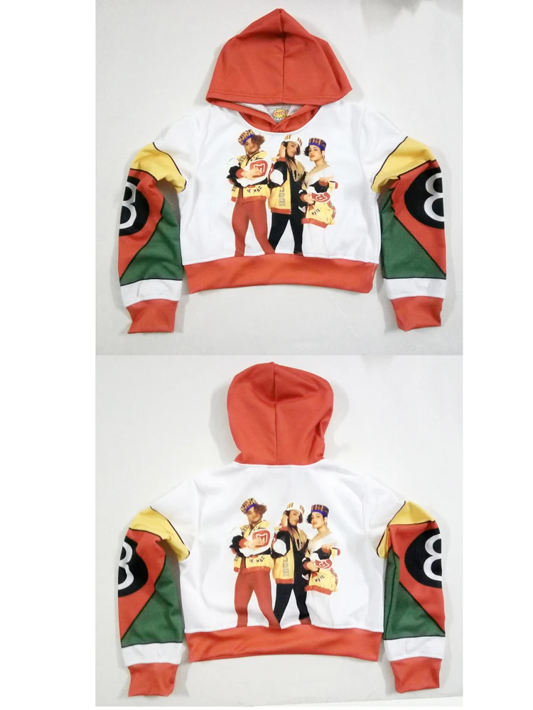 

Custom made Salt N Pepa 8 Ball Sublimation Printing Dancing Crop Hoodies