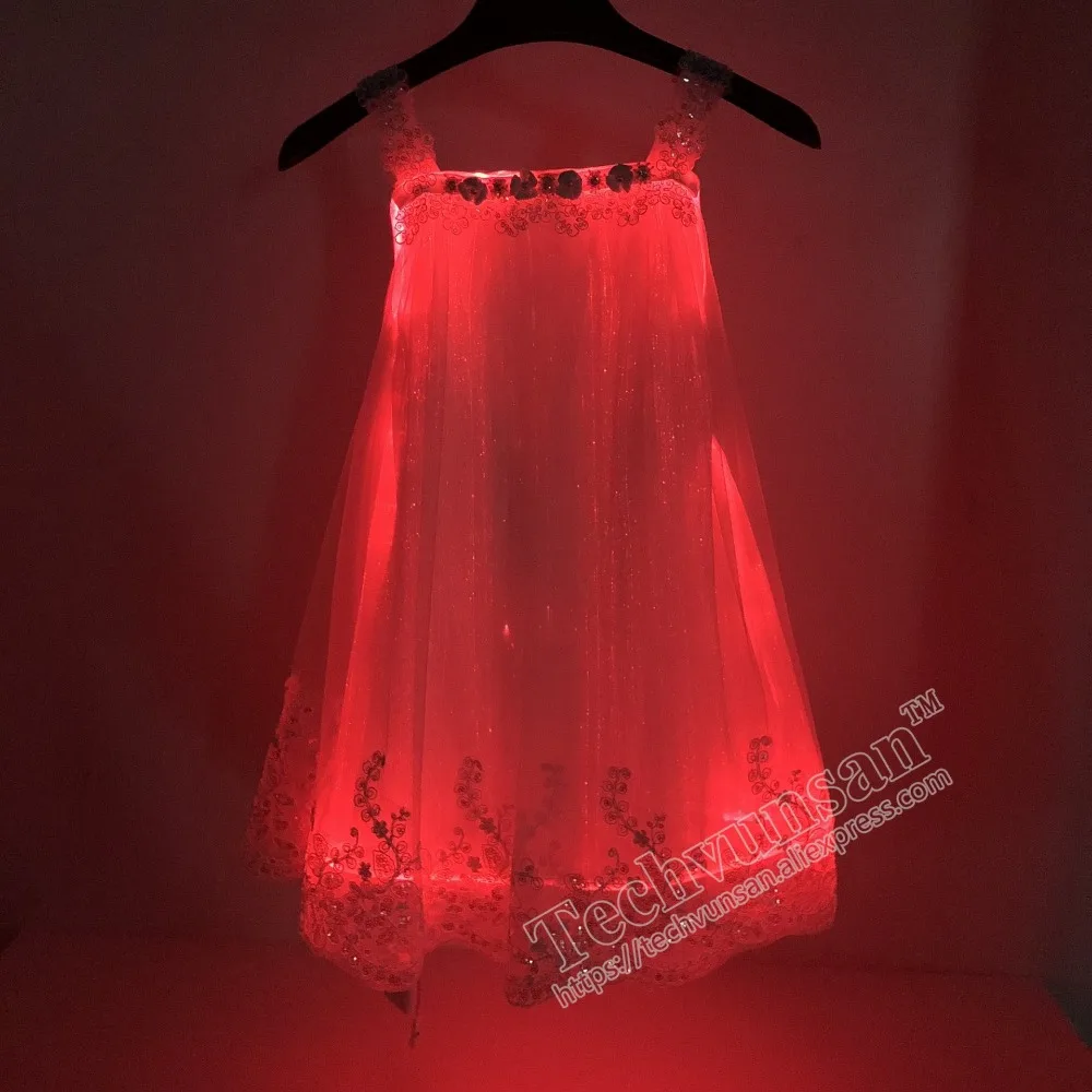 FREE shipping Colorful luminous dress Optical fiber luminous clothing Children's dress Customized Luminous Tuxedo Evening dress