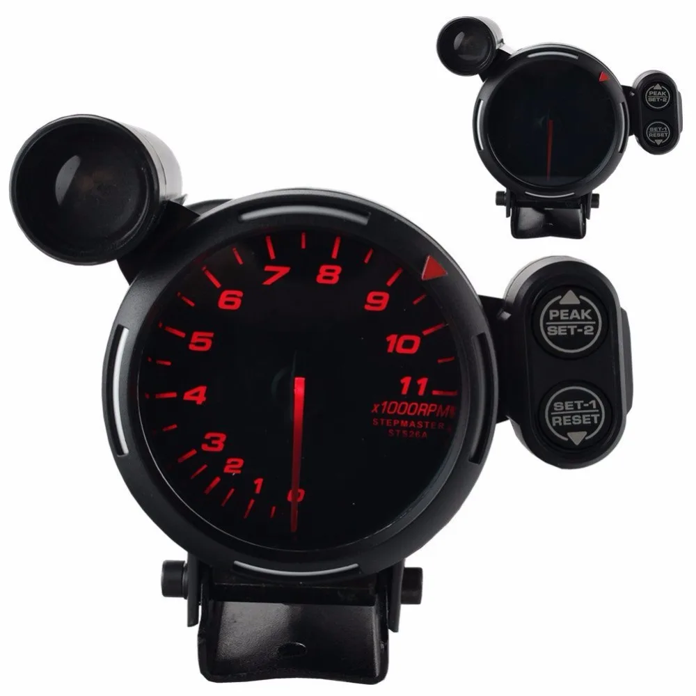 80mm Car RPM Tachometer 0-11000RPM With Shift Light Fit For 1 to 8 cylinders With Logo