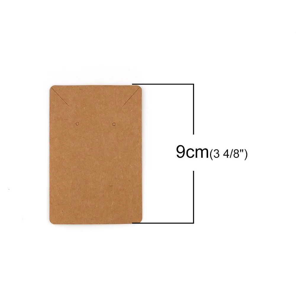 DoreenBeads Paper Jewelry Earrings Display Card Rectangle Black White Brown Wholesale 90mm(3 4/8") x 60mm(2 3/8"), 30 PCs