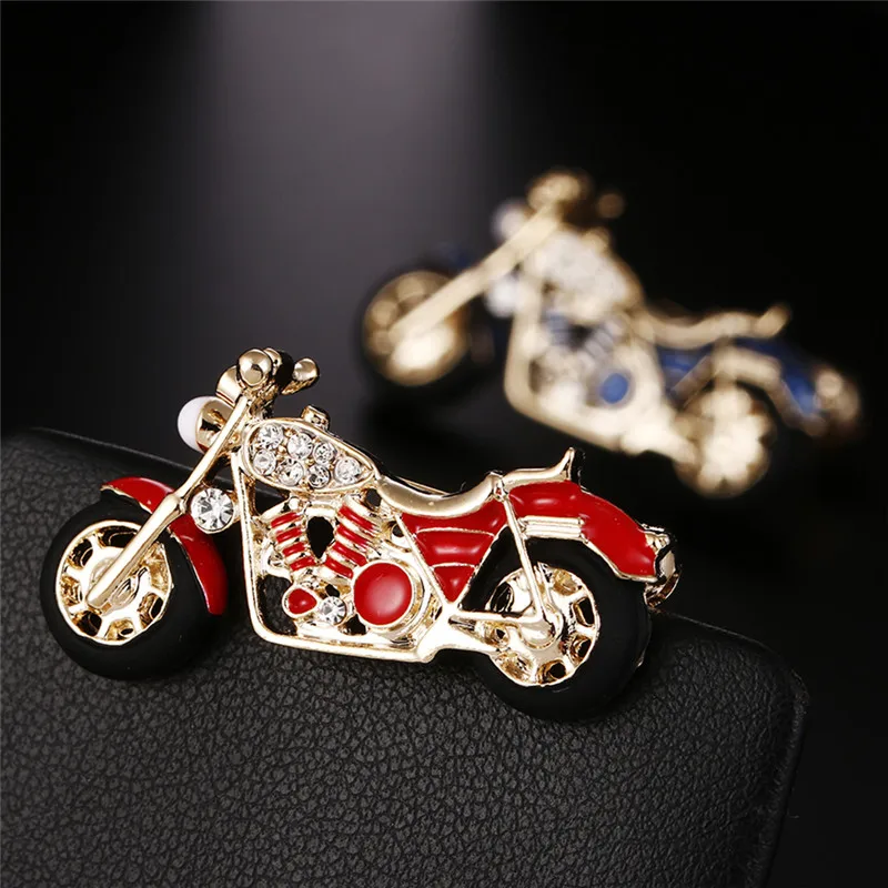 Red Blue Motorcycle Brooch Pin For Men And Women Party Clothing Accessories Baby Brooch Small Gift