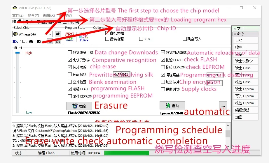 Clamshell QFP100 ATmega2560/640/1280/2561/1281/3250 with USB downloader IC Burning seat Adapter Test Socket test bench