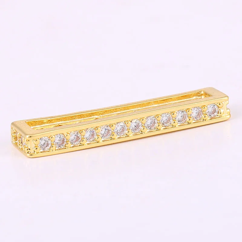 Cuentas de circonita brillante para fabricación de joyas, Micro pavé de 26x3mm para pulseras, manualidades Diy, cuentas espaciadoras, bisutería,