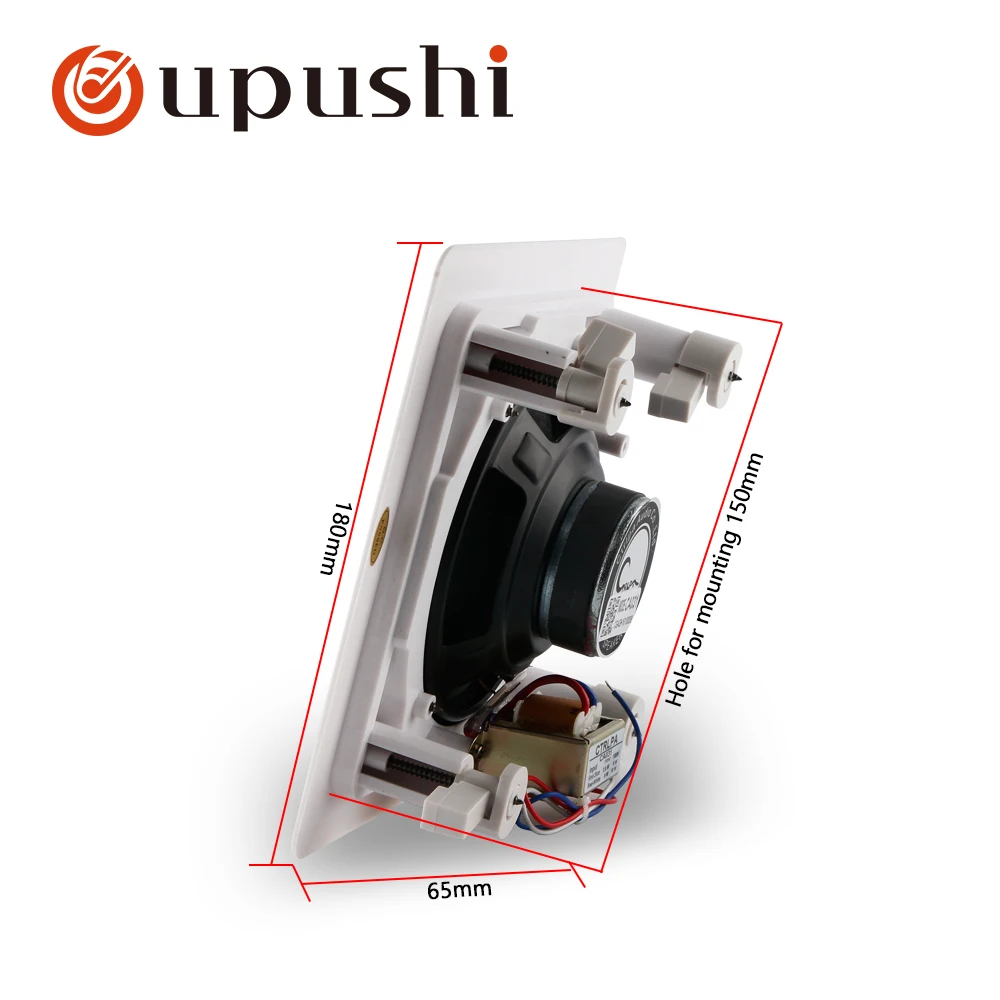 Oupushi ceiling surround sound system 6W 10W roof speakers home 100V Pa system square shape in ceiling loudspeaker