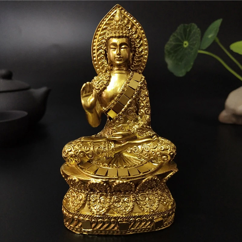 Golden Thailand Buddha Statue For Home Garden Decoration Hindu Feng Shui Meditation Pray Buddha Sculpture Ornaments Statues