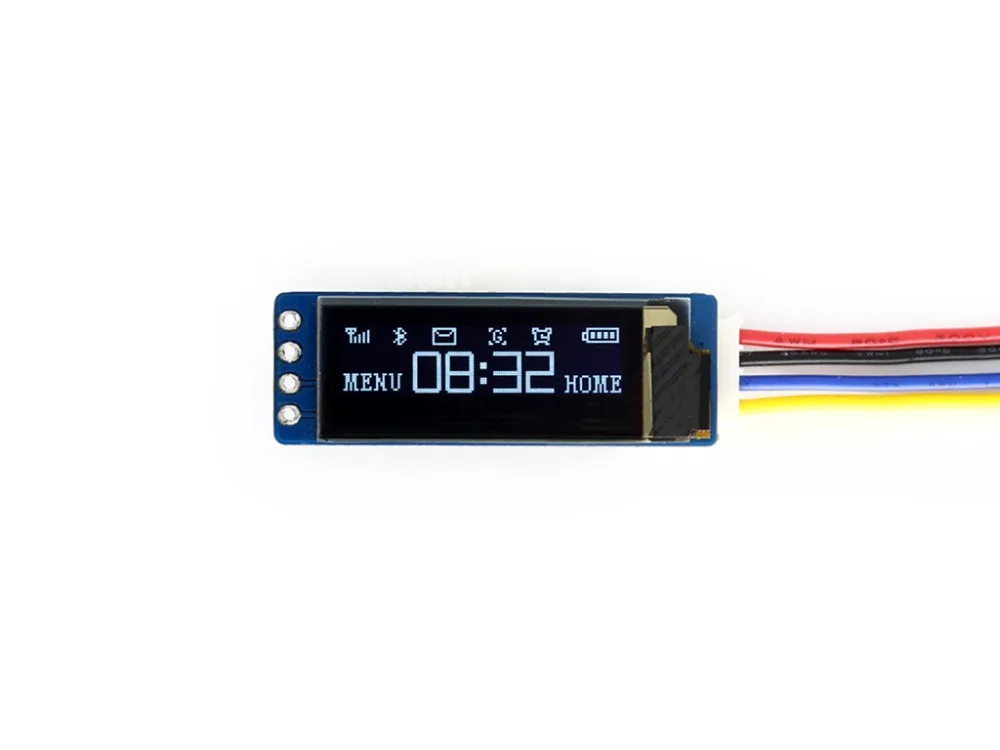 Waveshare 0.91inch OLED display Module 128x32 pixels I2C interface embedded controller 16-bit grey level,1306 Driver 3.3V/ 5V