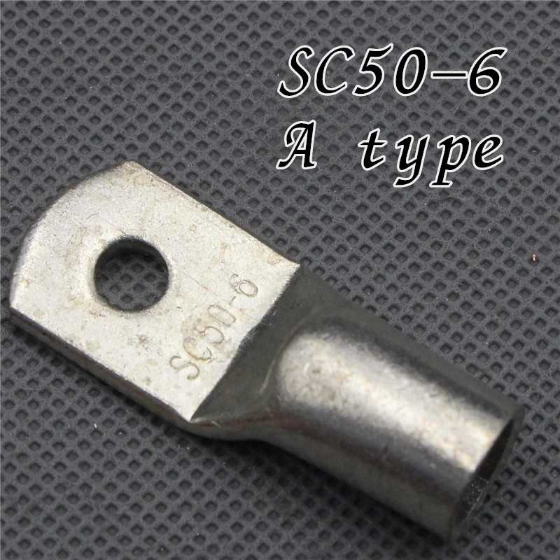 1piece SC(JGK)50-6 tinned copper cable lugs crimp type Electric power fittings equipment contact A type National Standard