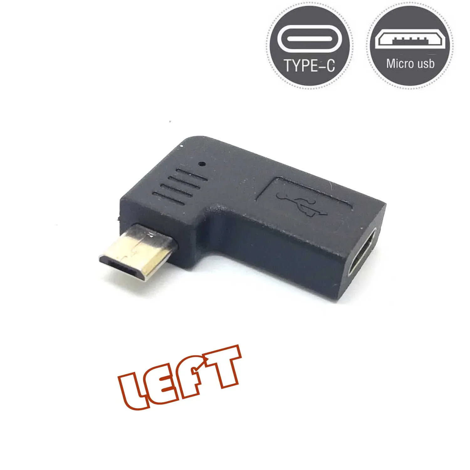 90 زاوية من النوع C أنثى إلى Micro-B Micro ذكر شاحن USB محول كابل بيانات otg oy