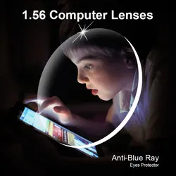 1.56 Anti-Blue Ray Prescription Optical Eyeglasses Spectacle Lenses 1 Pair Rx-able Lens Free Assembly with Glasses Frame