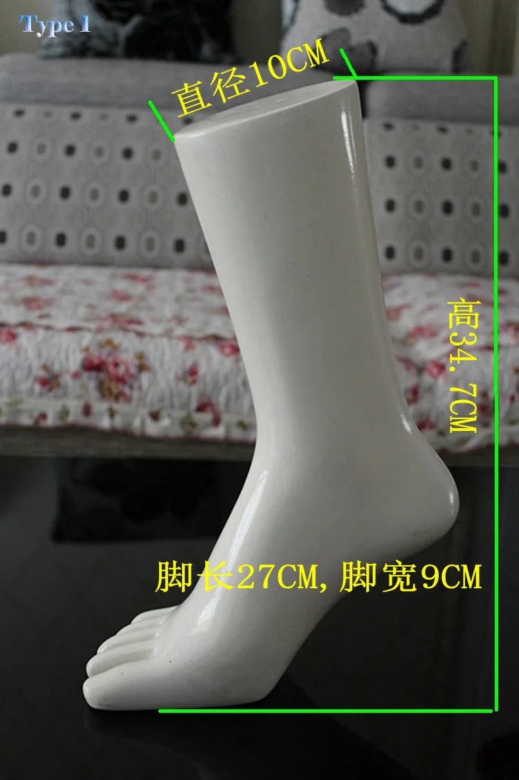 High Level Gloss White Foot Mannequins For Socks Showing Model Adult Clothing Accessories Mannequin window Display Socks