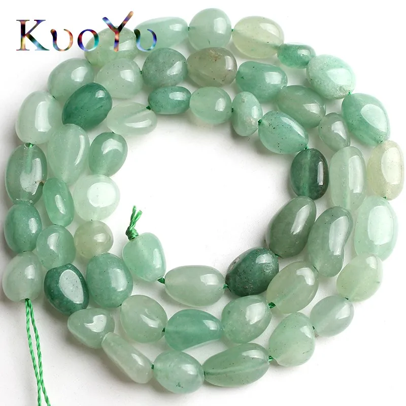 6-8mm Natural Irregular Aventurine Jades Beads Loose Stone Spacer Beads For Jewelry Making DIY Bracelet 15\'\'Strand/Inches