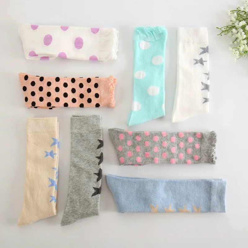 

Baby Knee Socks Dots Stars Cute High Socks Kids Boys Baby Girls Socks Warmers Ruffle Pink White Long Tube Children Leg Warmer