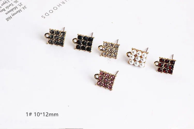 DIY handmade jewelry accessories Korea alloy earrings square hollow round earrings earrings pendant material