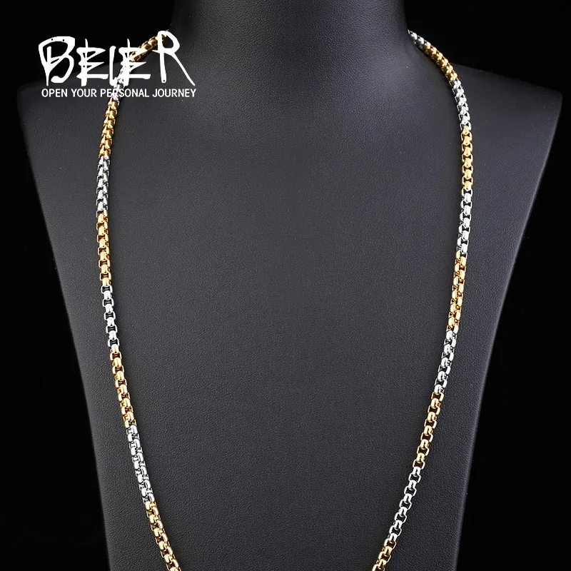 Wholesale Stainless Steel Half Part Man\'s Fashion Necklace Chain BN1012