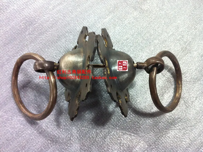 Chinese classical antique copper copper fittings were glass door handle both inside and outside the door door handle