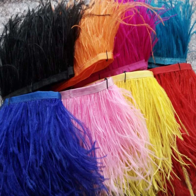 Wholesale! 10 yards beautiful nature ostrich feather ribbon 10-15 cm / 4-6 inch  Multicolor choice