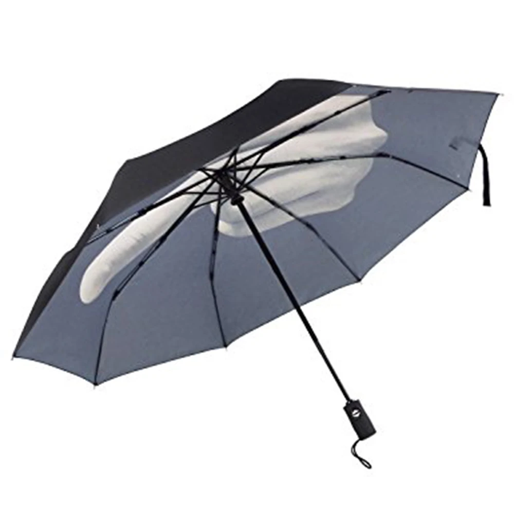 Wind Resistant Folding Automatic Umbrella Cool Middle Finger Auto Luxury Big Windproof Women Men Rain Umbrella Sun Umbrellas