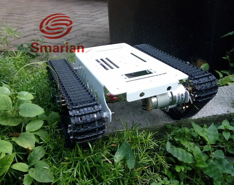 Official Smarian Stainless steel white Arduino crawler intelligent WIFI crawler tank robot base  Diy Tracked Crawler Caterpilla