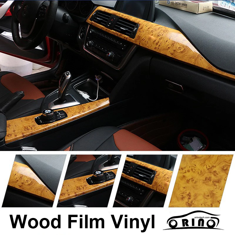 Imitation Wood Grain Protection Vinyl Film Scratch Car-styling Stickers And Decals Central Control Panel Interior Trim 1.52X20M