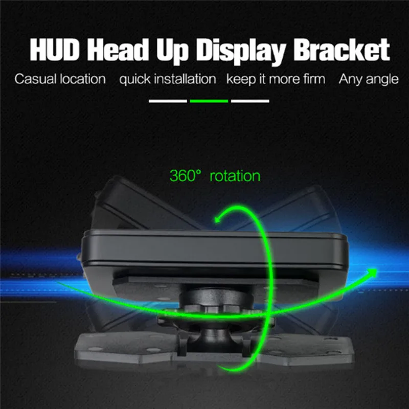 Universal Car HUD Head Up Display Bracket Phone Holder Flexible Rotation Holder - Work for HUD Mobile Phone GPS Navigator E-Dog