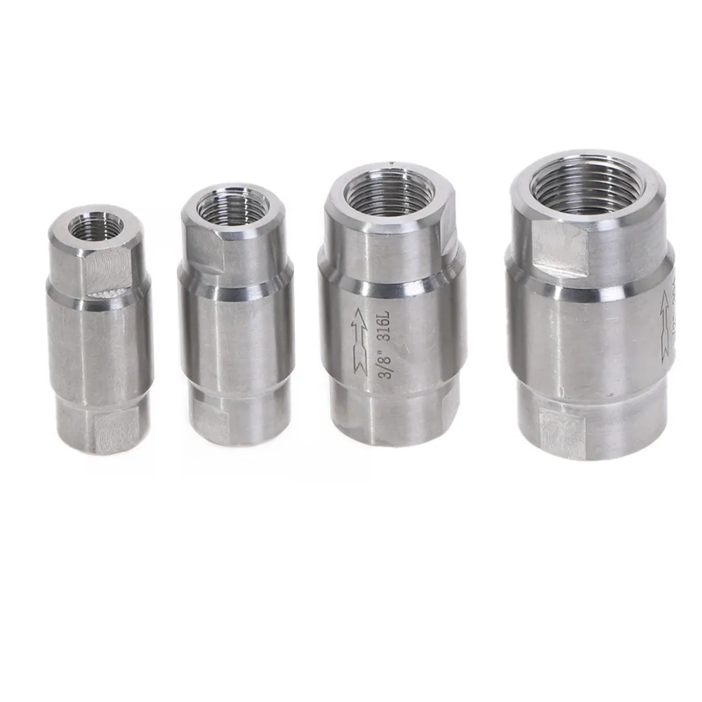 304 stainless steel high pressure check valves gas water one-way valve DN6 DN8 DN10