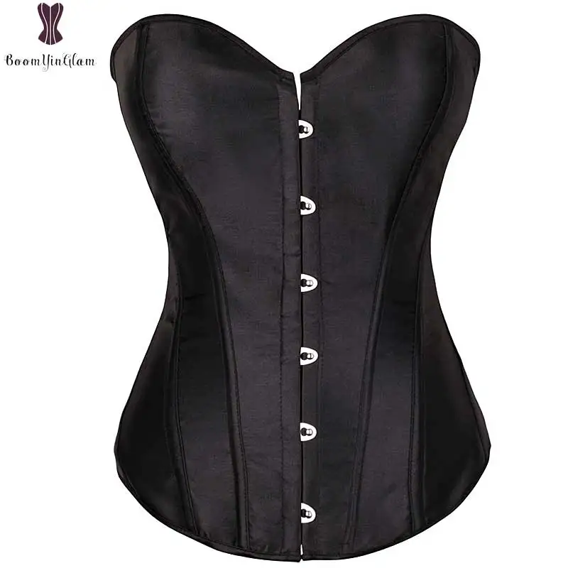 Satin Corset Plus Size Front Buckle Closure Overbust Corselet Gothic Lingerie Black White Pink Purple White Red Sexy Bustier 6XL выпрямитель волоc kitfort кт 3227 1 white purple