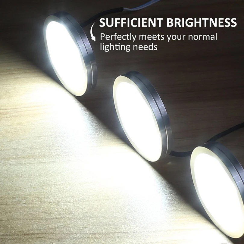 1/3/6 adet LED dolap ışığı 2W 12V güç adaptörü ile iç mekan aydınlatması altında mutfak dolabı ev dolap vitrin lambası dekor için